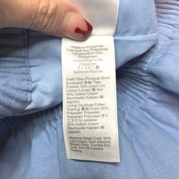 J.Crew Linen Cotton City Skirt Blue Elastic Waist Chambray Look NWT Size 0 - Picture 6 of 6